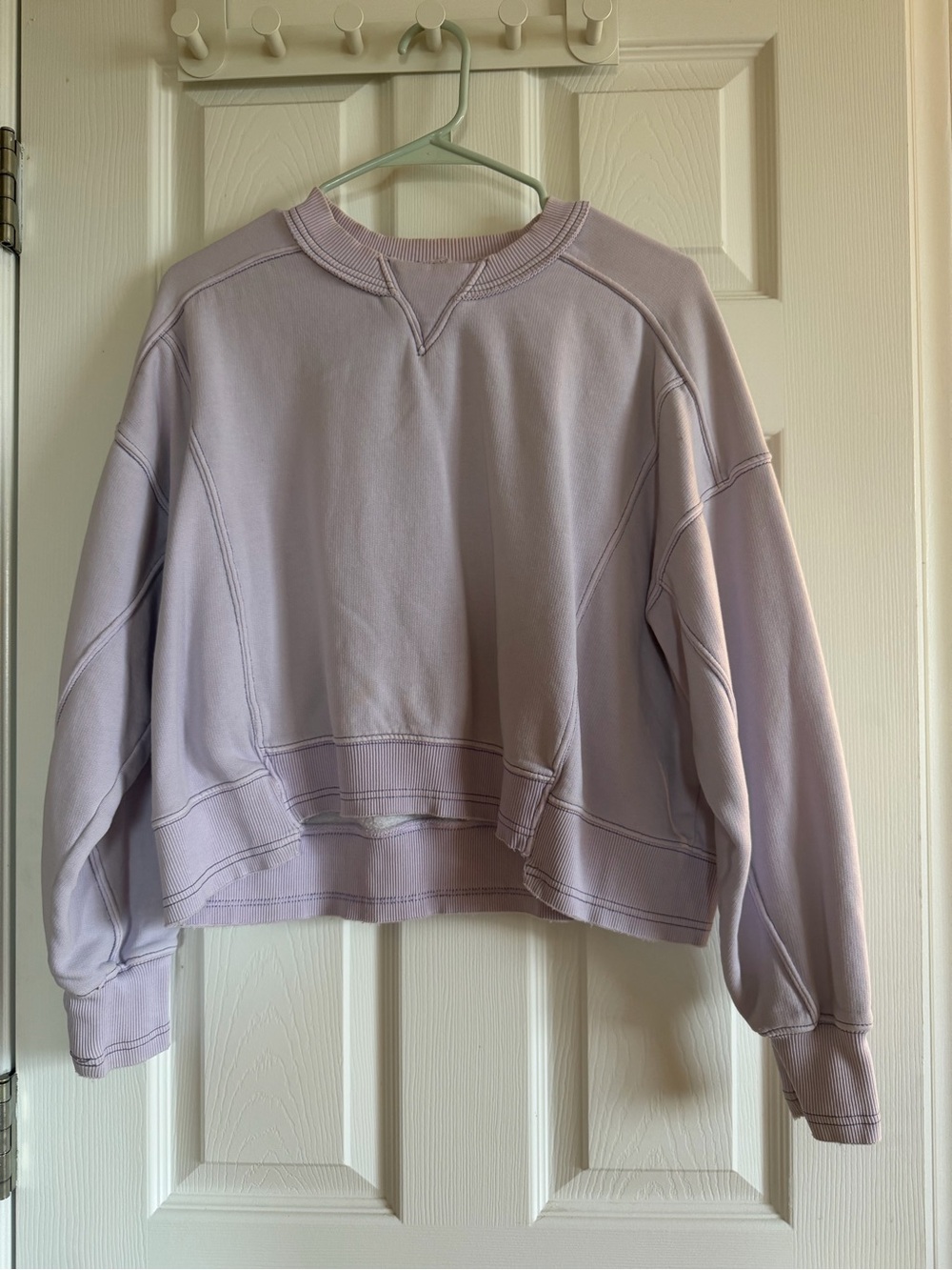 FP Movement by Free People Cropped Lilac Crewneck Sweatshirt